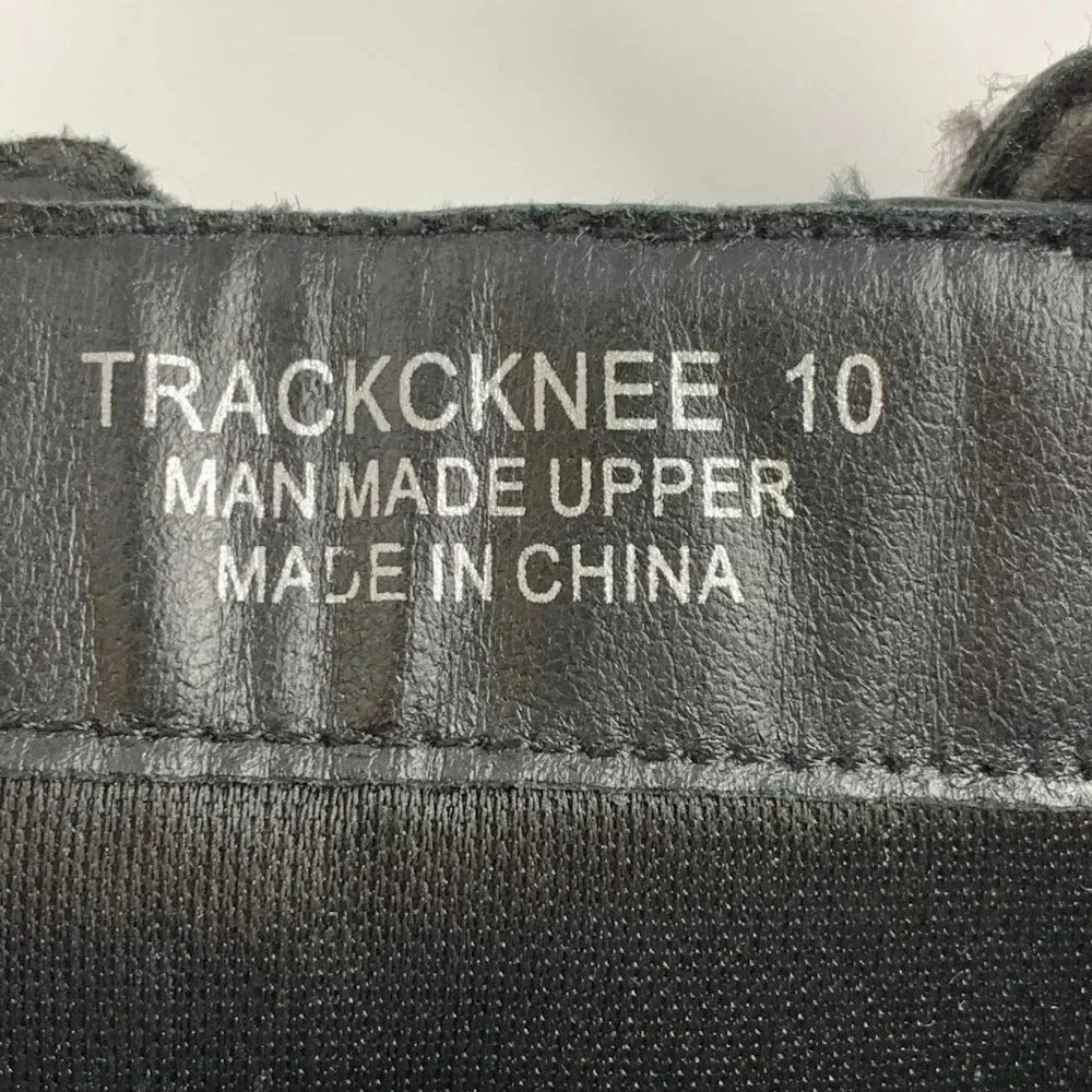 Hot Topic Women’s Black Chains Platform Side Zip Knee-High Boots Size 10 NWOB - Picture 12 of 16